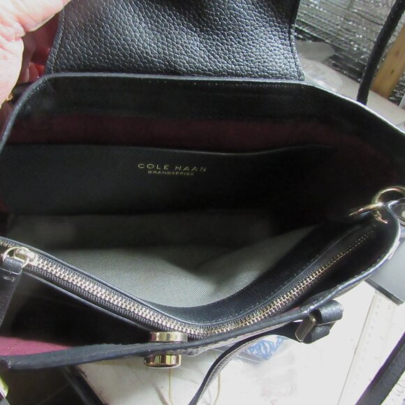 COLE HAAN GENUINE LEATHER 10" TOTE with TAG ORG $278 BLACK - Picture 7 of 15